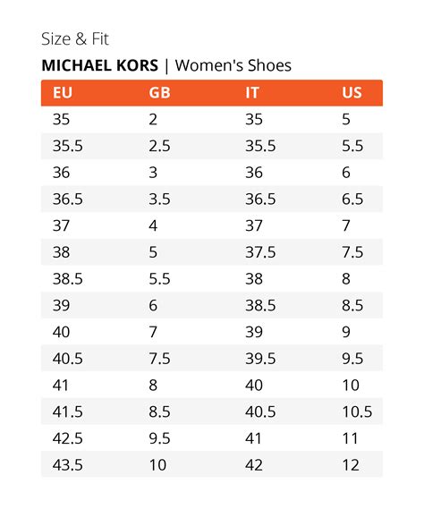 do michael kors shoes run small or large|Michael Kors size chart.